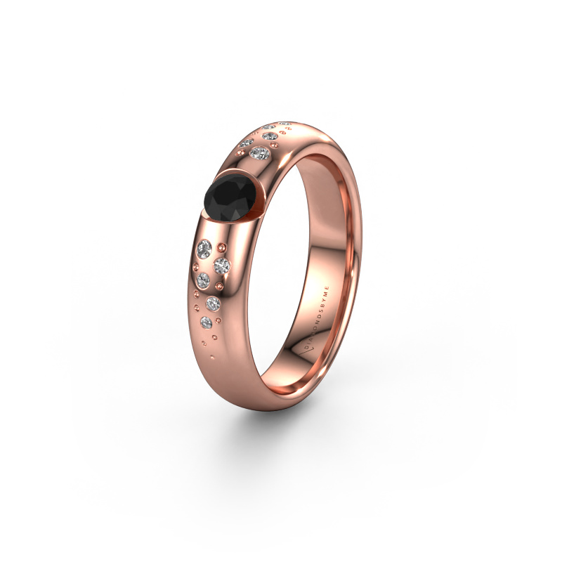 Bild von Ehering WH2104L34A 585 Roségold ±4,5x1.7 mm Schwarz Diamant