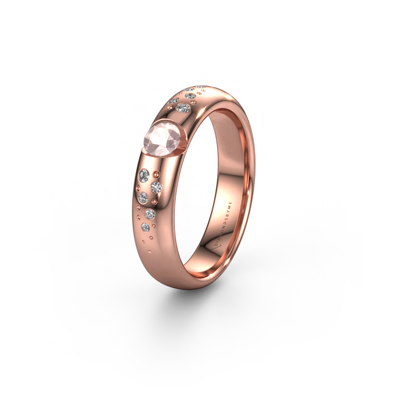Image of Wedding ring WH2104L34A 585 rose gold ±4,5x1.7 mm Morganite champagne