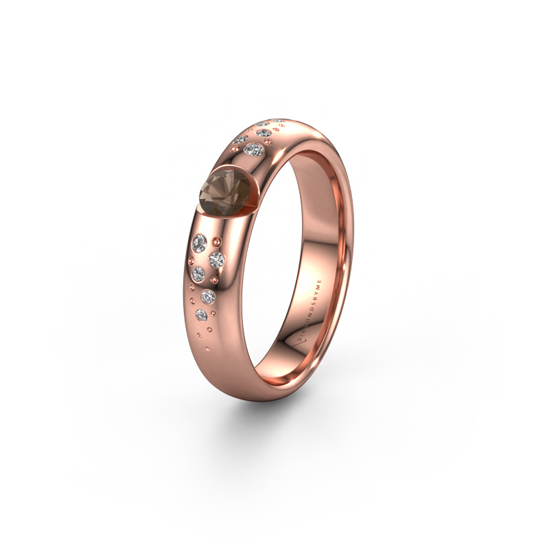 Image of Wedding ring WH2104L34A 585 rose gold ±0.18x0.07 in Smokey quartz