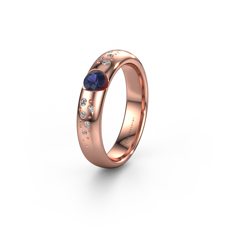 Image of Wedding ring WH2104L34A 585 rose gold ±0.18x0.07 in Sapphire