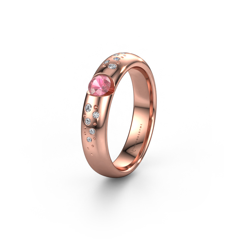 Bild von Ehering WH2104L34A 585 Roségold ±4,5x1.7 mm Turmalin rosa