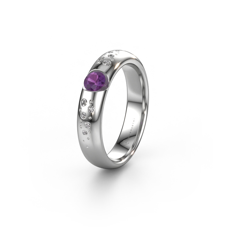 Bild von Ehering WH2104L34A 585 Weißgold ±4,5x1.7 mm Amethyst