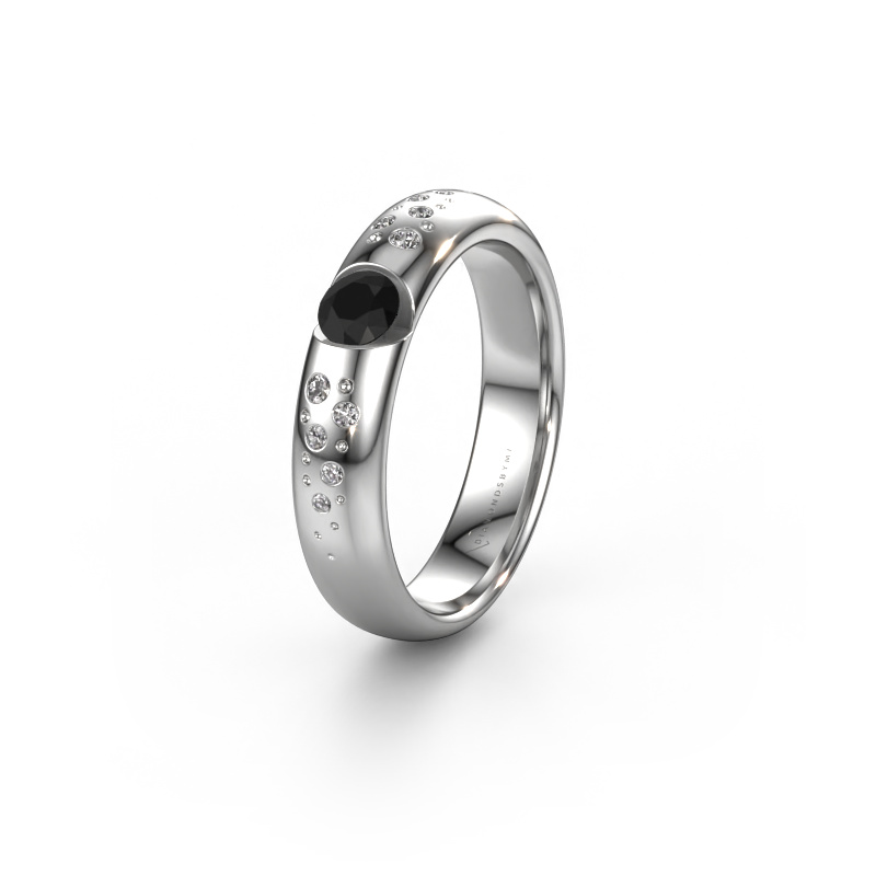 Bild von Ehering WH2104L34A 950 Platin ±4,5x1.7 mm Schwarz Diamant