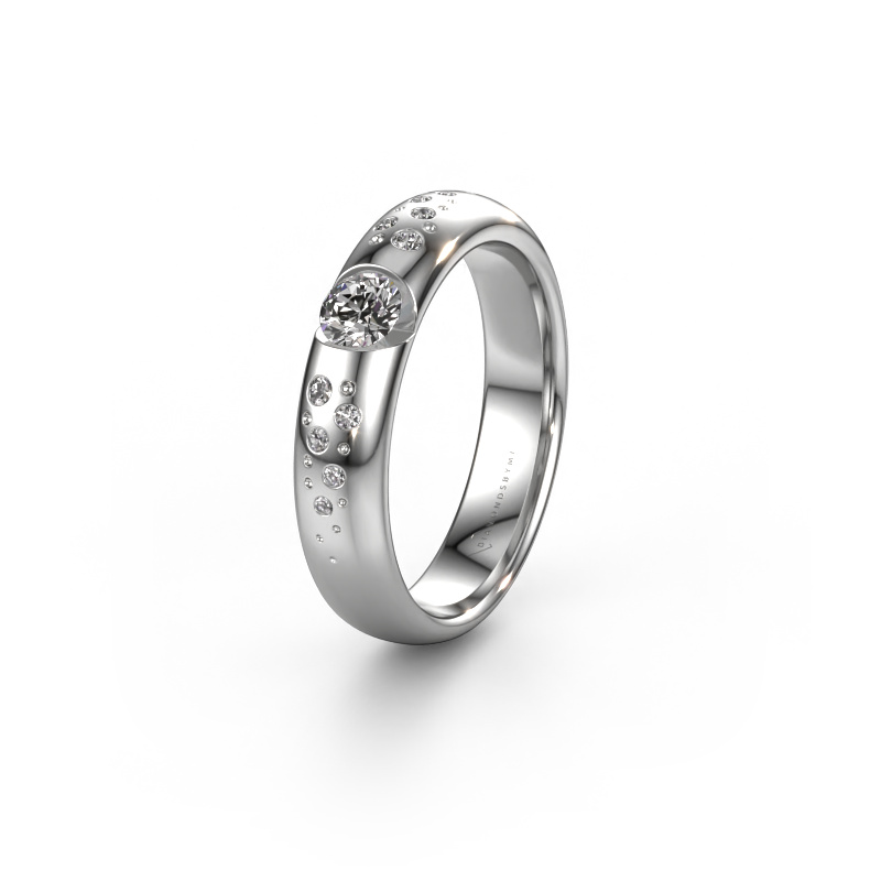 Image of Wedding ring WH2104L34A 585 white gold ±0.18x0.07 in Custom diamond