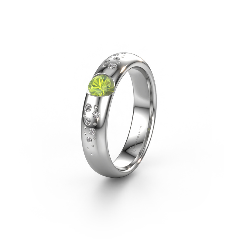 Image of Wedding ring WH2104L34A 585 white gold ±0.18x0.07 in Peridot
