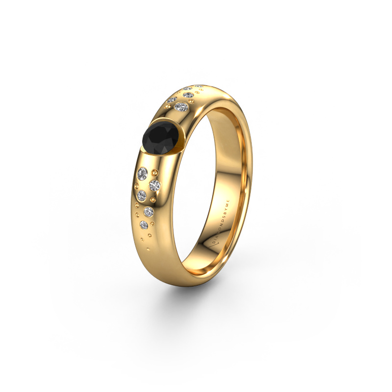 Image of Wedding ring WH2104L34A 585 gold ±0.18x0.07 in Black diamond