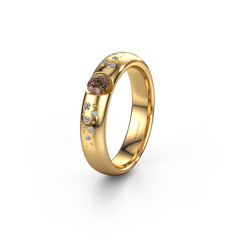 Bild von Ehering WH2104L34A 585 Gold ±4,5x1.7 mm Braun Diamant