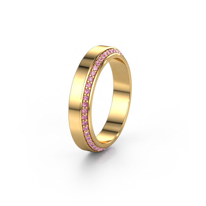 Image of Wedding ring WH2106L14C 585 gold ±0.16x0.09in Pink sapphire