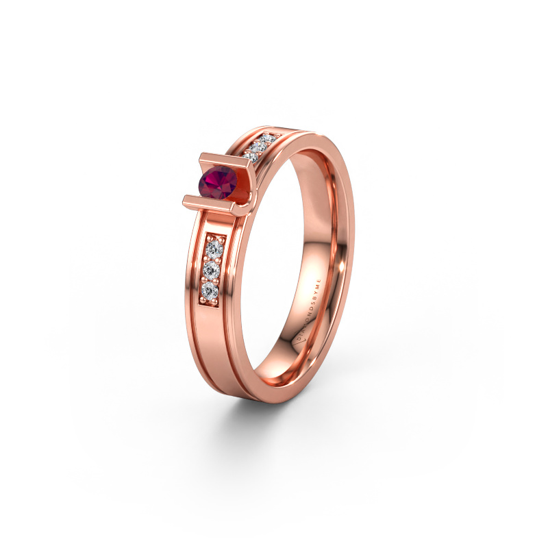 Immagine di Fede nuziale WH2108L14A 585 oro rosa ±4 x 1,7 mm Rodolite