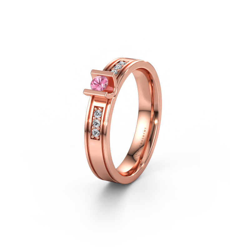 Immagine di Fede nuziale WH2108L14A 585 oro rosa ±4 x 1,7 mm Zaffiro rosa
