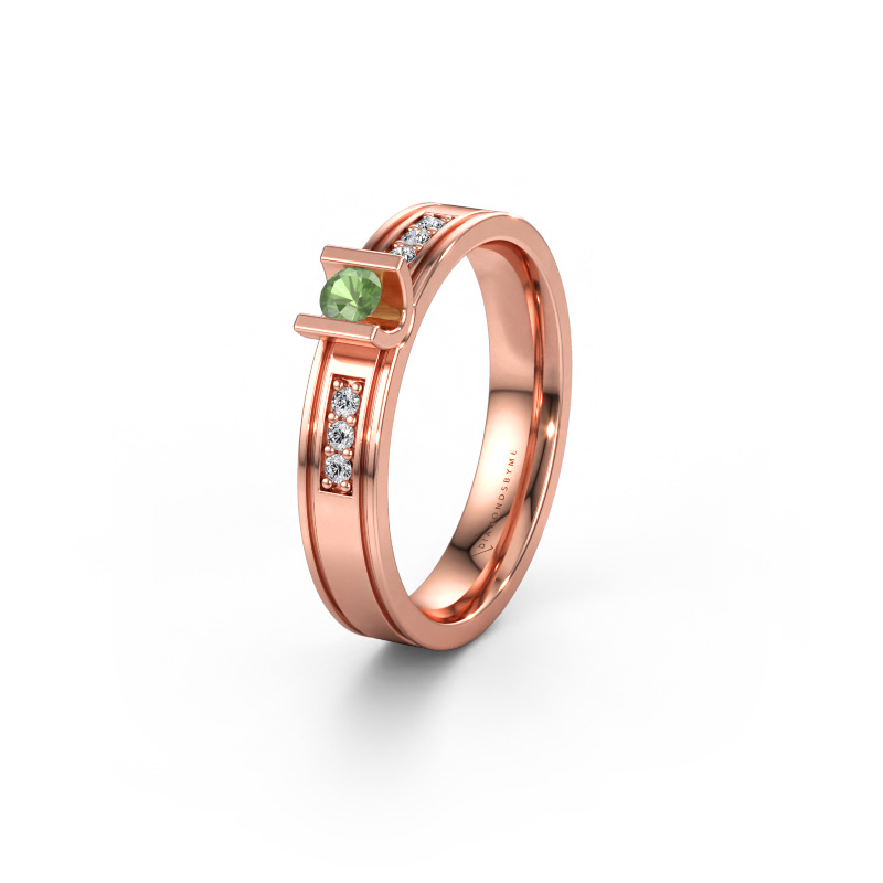 Immagine di Fede nuziale WH2108L14A 585 oro rosa ±4 x 1,7 mm Tormalina verde