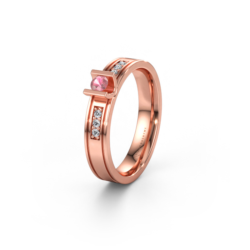 Immagine di Fede nuziale WH2108L14A 585 oro rosa ±4 x 1,7 mm Tormalina rosa