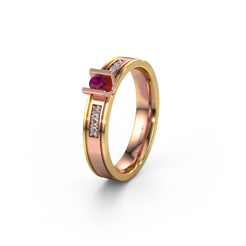 Bild von Ehering WH2108L14A 585 Roségold ±4x1.7 mm Rhodolit