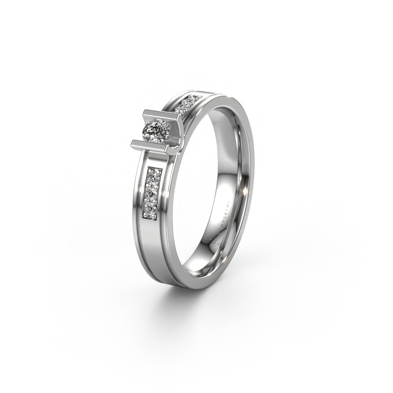 Image of Wedding ring WH2108L14A 950 platinum ±0.16x0.07 in Zirconia