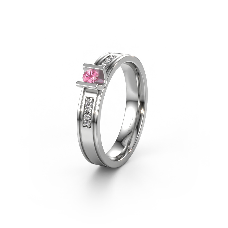 Bild von Ehering WH2108L14A 950 Platin ±4x1.7 mm Pink Saphir