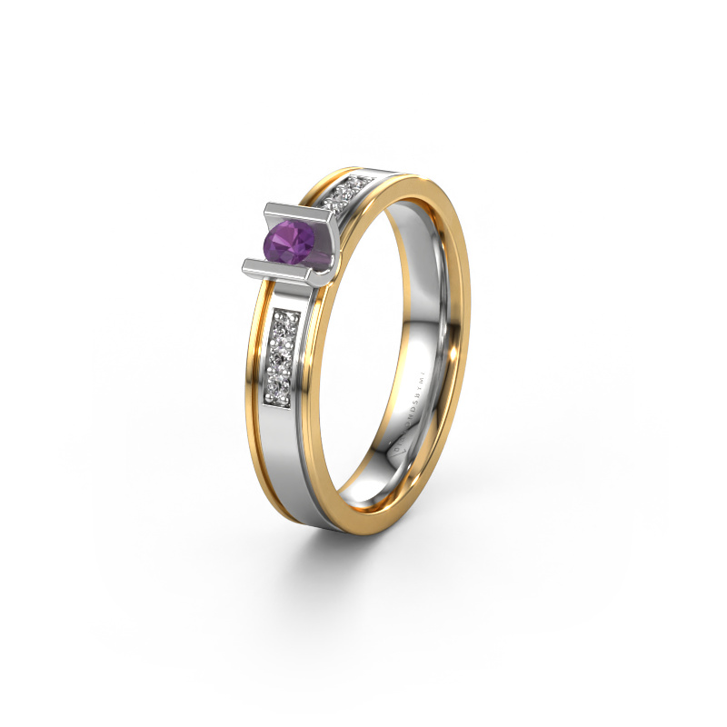 Image of Wedding ring WH2108L14A 585 white gold ±0.16x0.07 in Amethyst