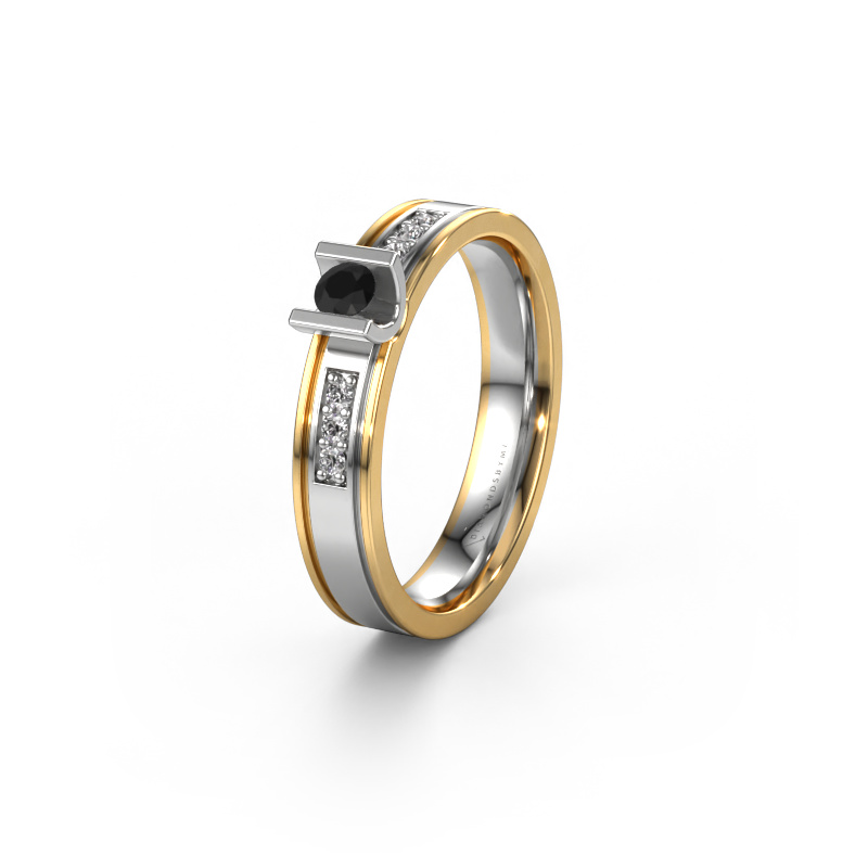 Bild von Ehering WH2108L14A 585 Weißgold ±4x1.7 mm Schwarz Diamant