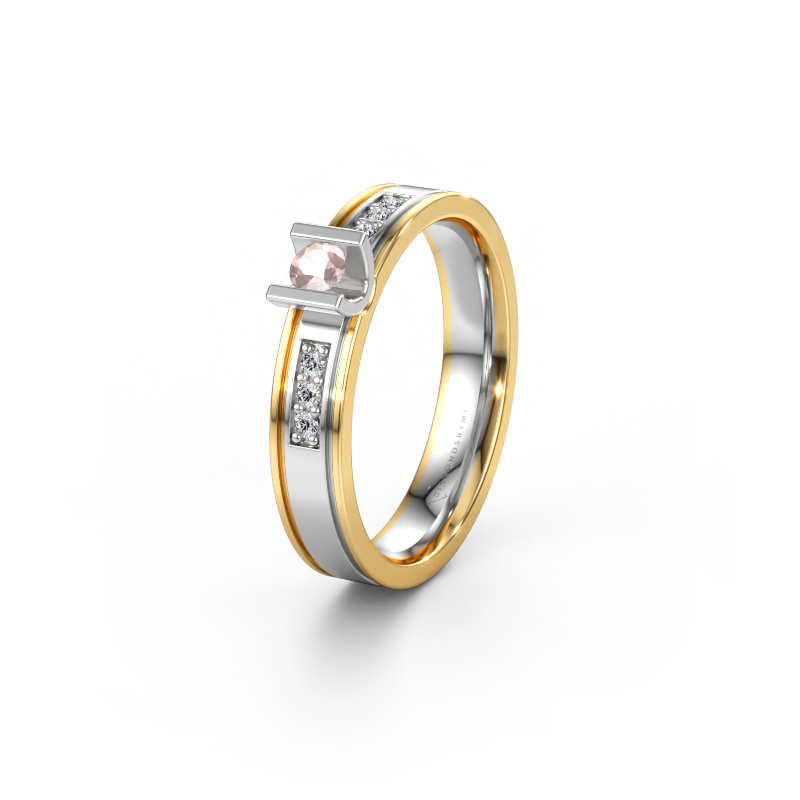 Imagen de Alianza de boda WH2108L14A 585 oro blanco ±4 x 1,7 mm Morganita champán