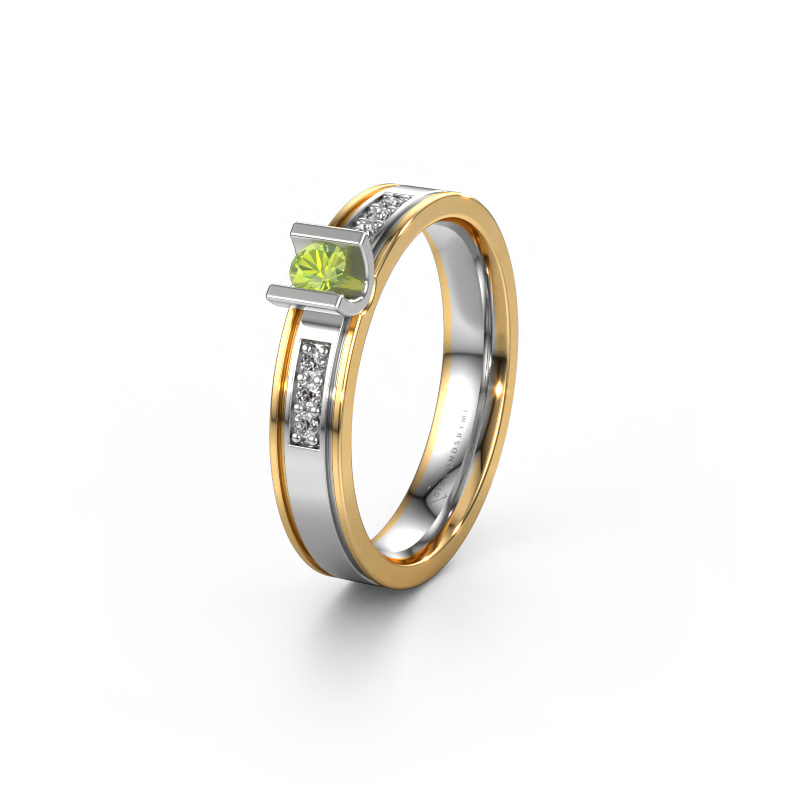 Image of Wedding ring WH2108L14A 585 white gold ±0.16x0.07 in Peridot