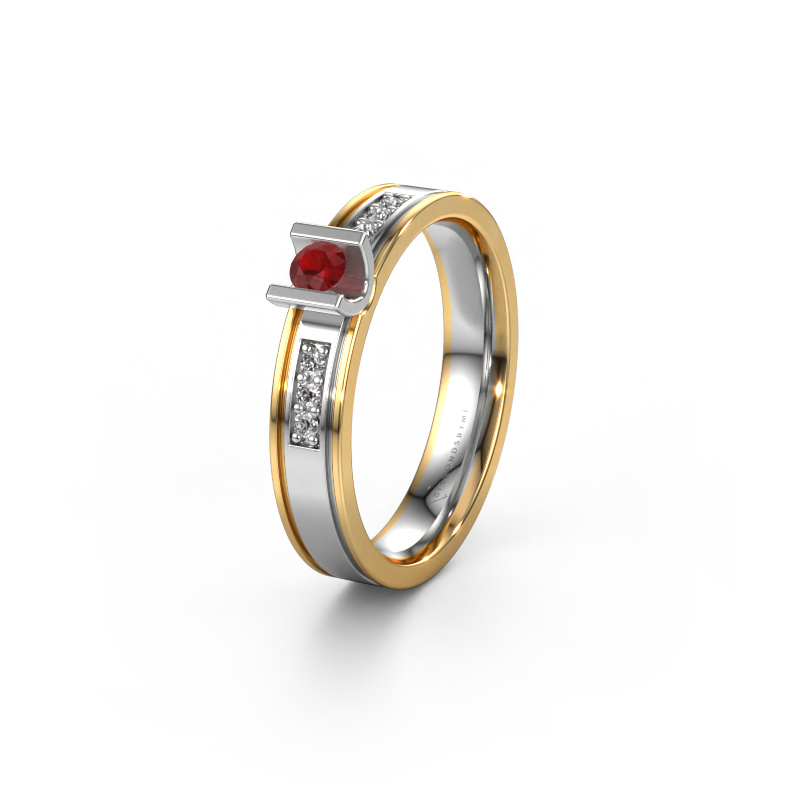 Image of Wedding ring WH2108L14A 585 white gold ±0.16x0.07 in Ruby