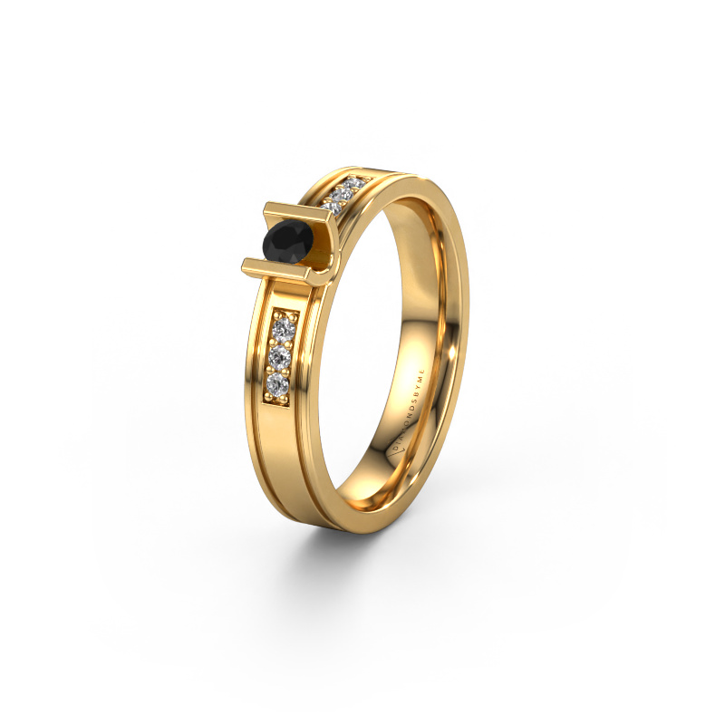 Bild von Ehering WH2108L14A 585 Gold ±4x1.7 mm Schwarz Diamant
