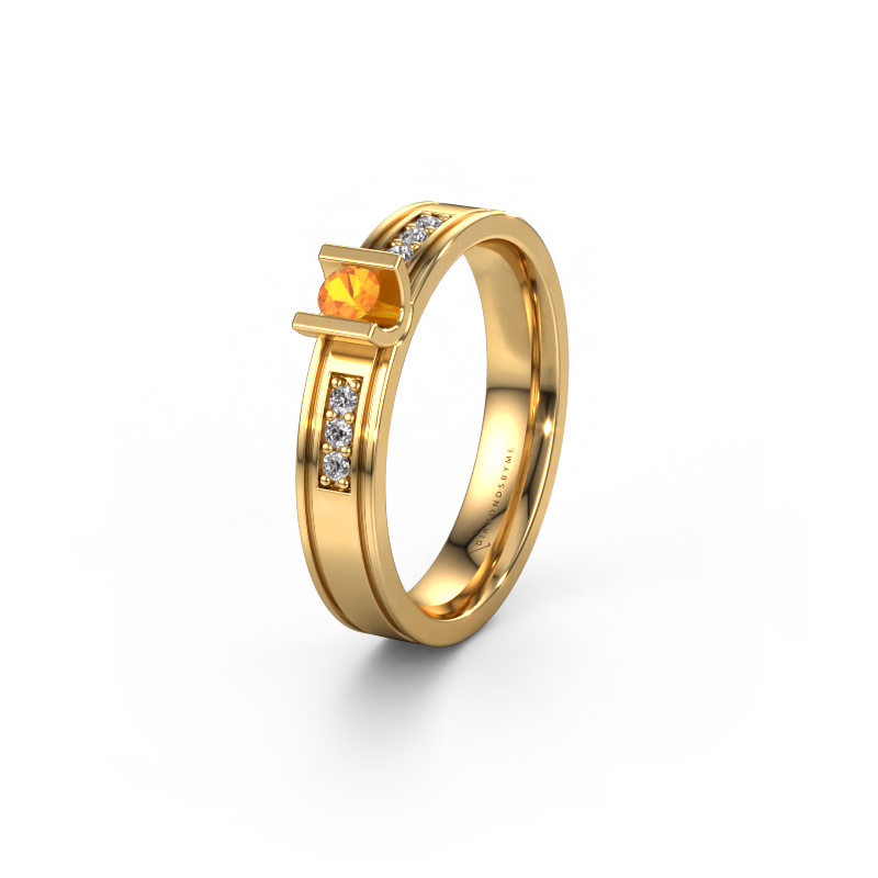 Image of Wedding ring WH2108L14A 585 gold ±4x1.7 mm Citrin