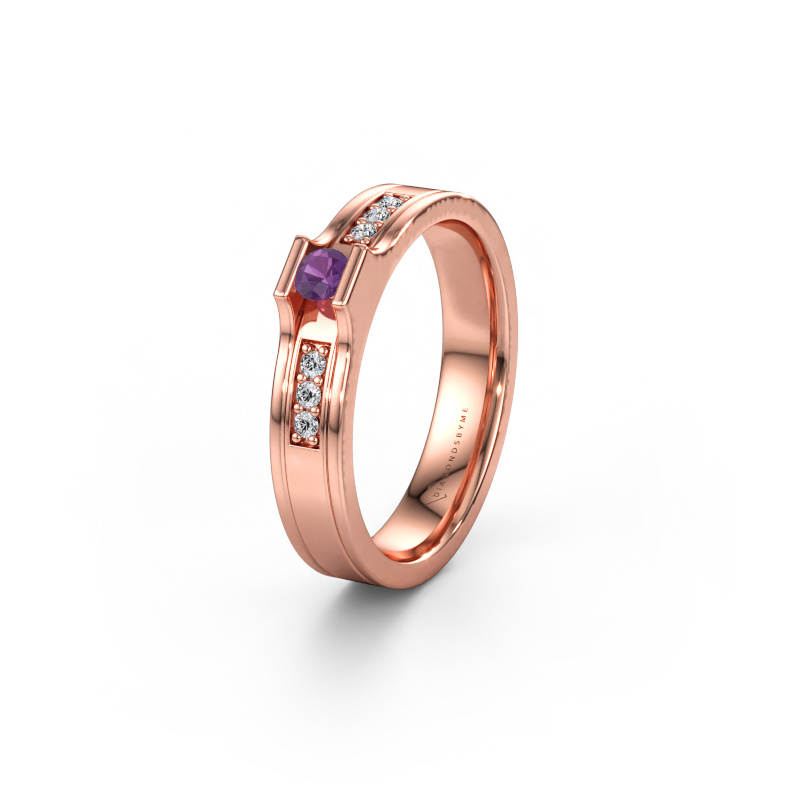 Bild av Vigselring WH2110L14A 585 roséguld ±4 x 1,7 mm Ametist
