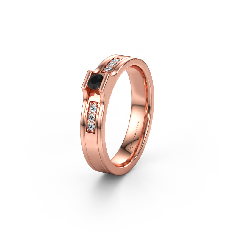 Bild av Vigselring WH2110L14A 585 roséguld ±4 x 1,7 mm Svart diamant