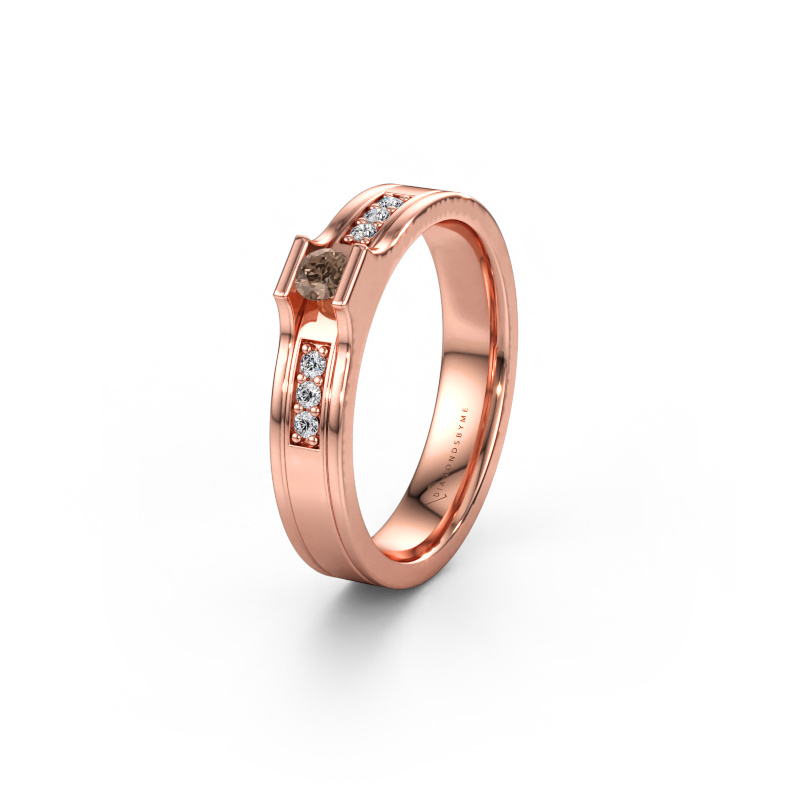 Immagine di Fede nuziale WH2110L14A 585 oro rosa ±4 x 1,7 mm Diamante marrone
