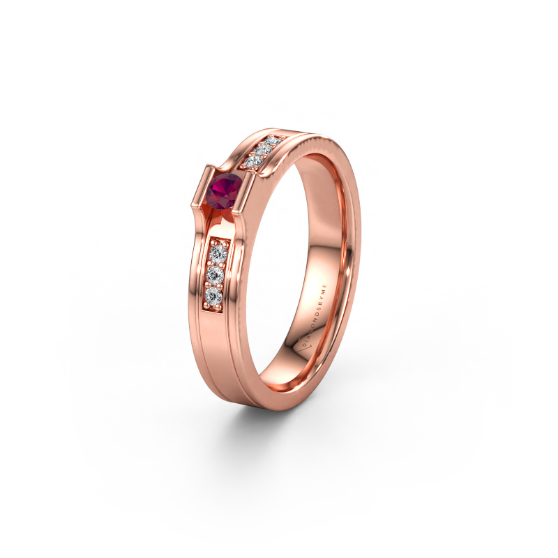 Immagine di Fede nuziale WH2110L14A 585 oro rosa ±4 x 1,7 mm Rodolite