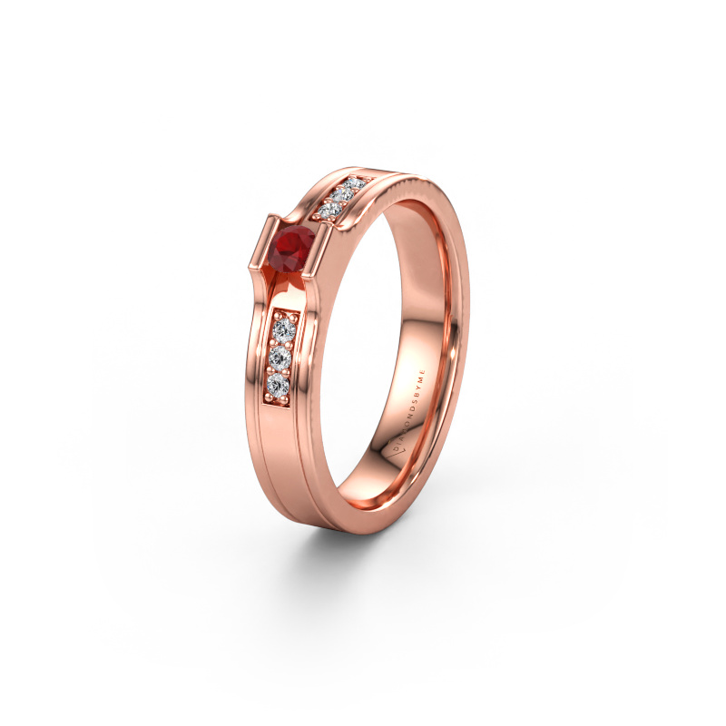 Bild av Vigselring WH2110L14A 585 roséguld ±4 x 1,7 mm Rubin