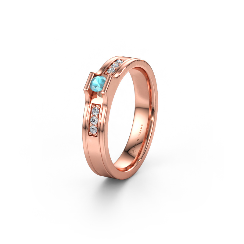 Immagine di Fede nuziale WH2110L14A 585 oro rosa ±4 x 1,7 mm Topazio blu