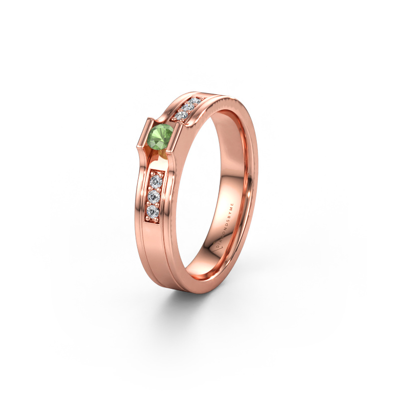 Immagine di Fede nuziale WH2110L14A 585 oro rosa ±4 x 1,7 mm Tormalina verde