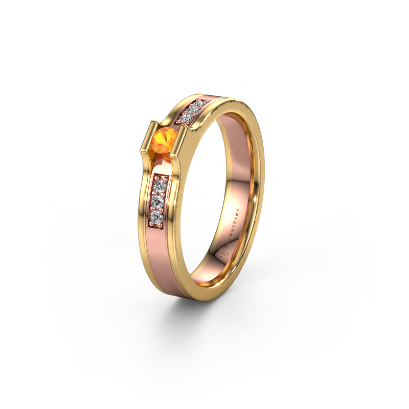 Image of Wedding ring WH2110L14A 585 rose gold ±0.16x0.07 in Citrin