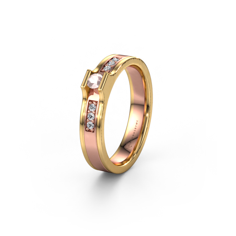 Bild von Ehering WH2110L14A 585 Roségold ±4x1.7 mm Morganit Champagner