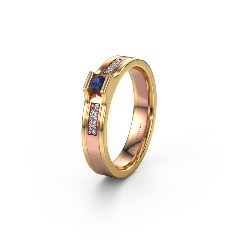Image of Wedding ring WH2110L14A 585 rose gold ±0.16x0.07 in Sapphire