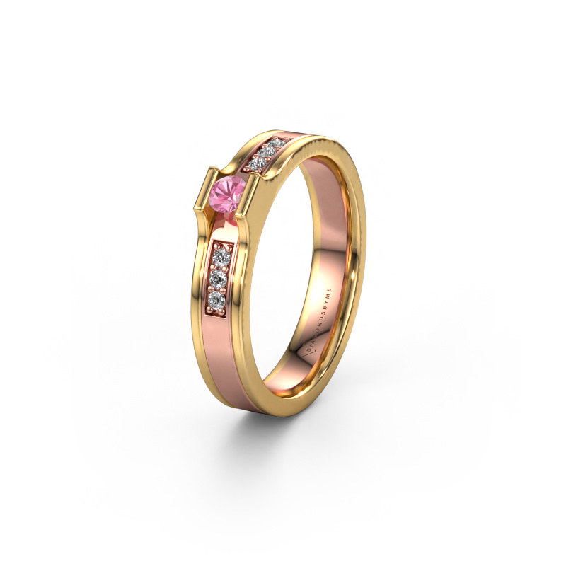 Image of Wedding ring WH2110L14A 585 rose gold ±0.16x0.07 in Pink sapphire