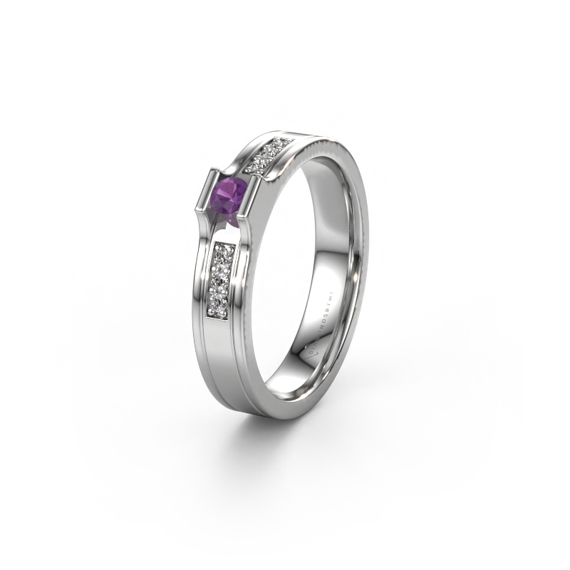 Image of Wedding ring WH2110L14A 950 platinum ±0.16x0.07 in Amethyst