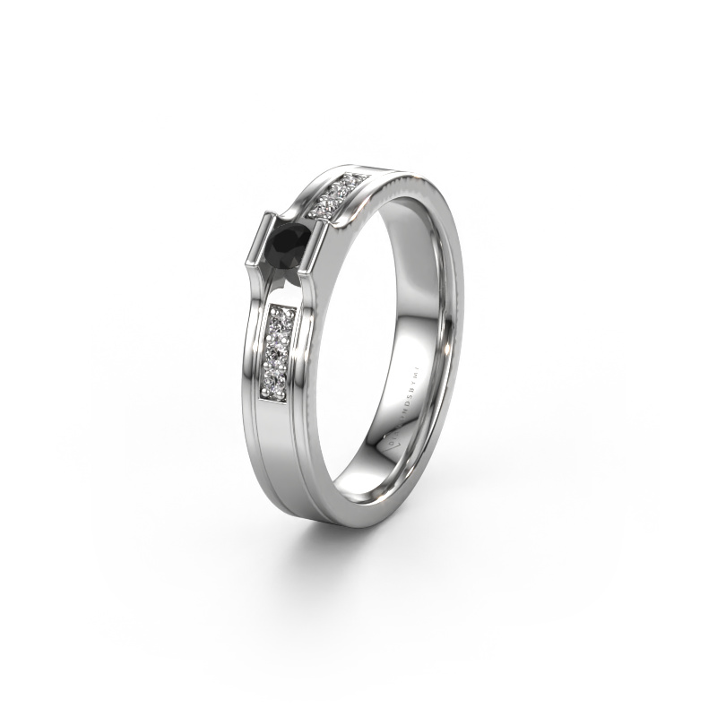 Image of Wedding ring WH2110L14A 950 platinum ±0.16x0.07 in Black diamond