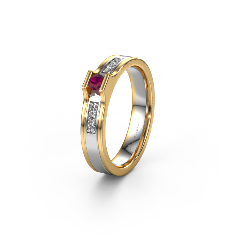 Image of Wedding ring WH2110L14A 585 white gold ±0.16x0.07 in Rhodolite