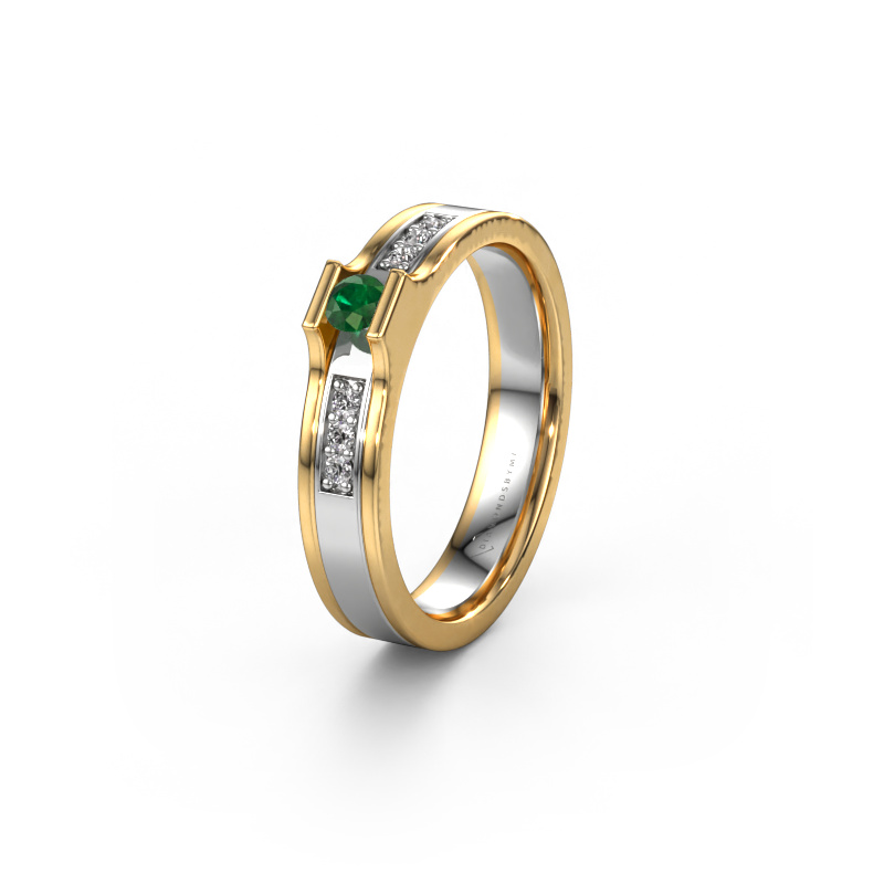 Image of Wedding ring WH2110L14A 585 white gold ±0.16x0.07 in Emerald