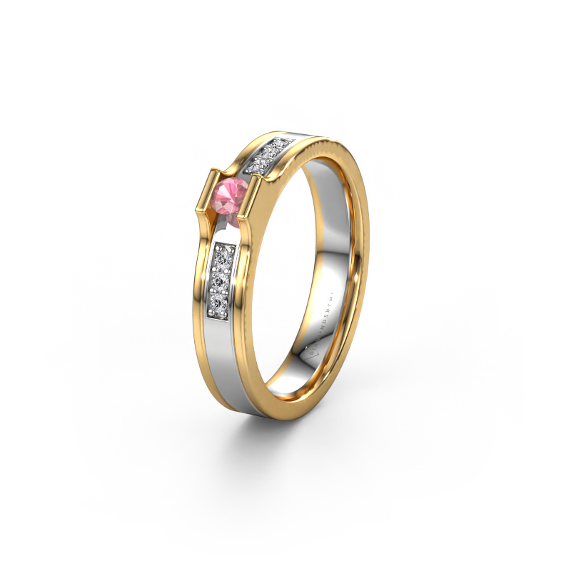 Image of Wedding ring WH2110L14A 585 white gold ±4x1.7 mm Tourmaline pink