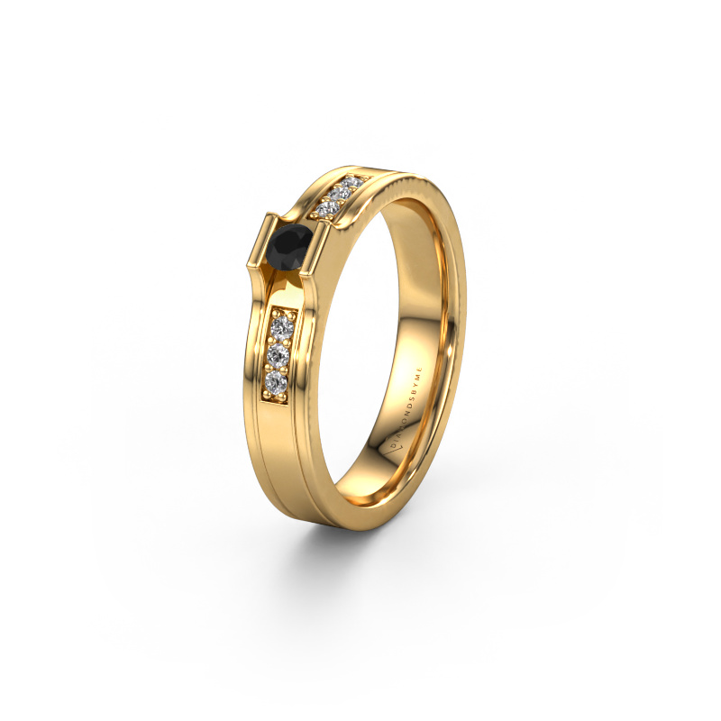 Image of Wedding ring WH2110L14A 585 gold ±0.16x0.07 in Black diamond