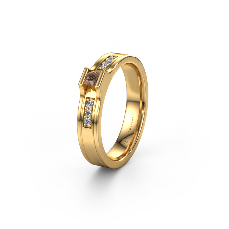 Bild von Ehering WH2110L14A 585 Gold ±4x1.7 mm Braun Diamant