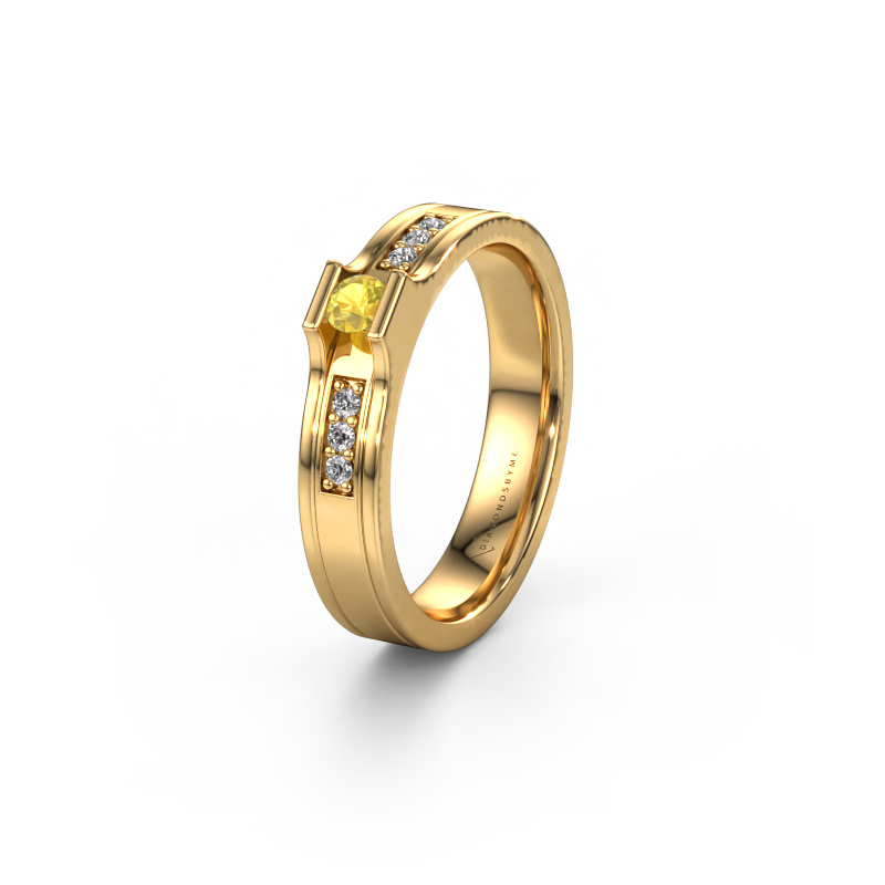 Image of Wedding ring WH2110L14A 585 gold ±0.16x0.07 in Yellow sapphire