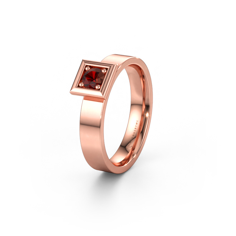 Bild av Vigselring WH2112L14A 585 roséguld ±4 x 1,7 mm Granat