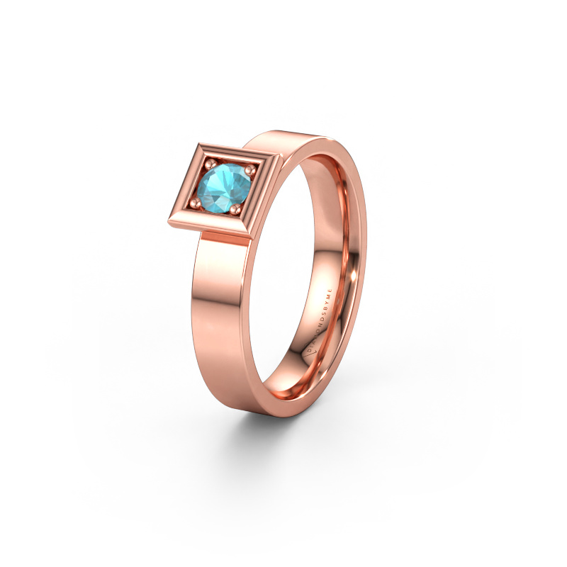 Immagine di Fede nuziale WH2112L14A 585 oro rosa ±4 x 1,7 mm Topazio blu