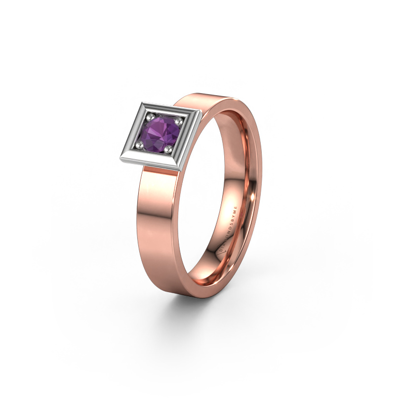 Image of Wedding ring WH2112L14A 585 rose gold ±0.16x0.07 in Amethyst