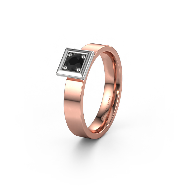 Image of Wedding ring WH2112L14A 585 rose gold ±0.16x0.07 in Black diamond
