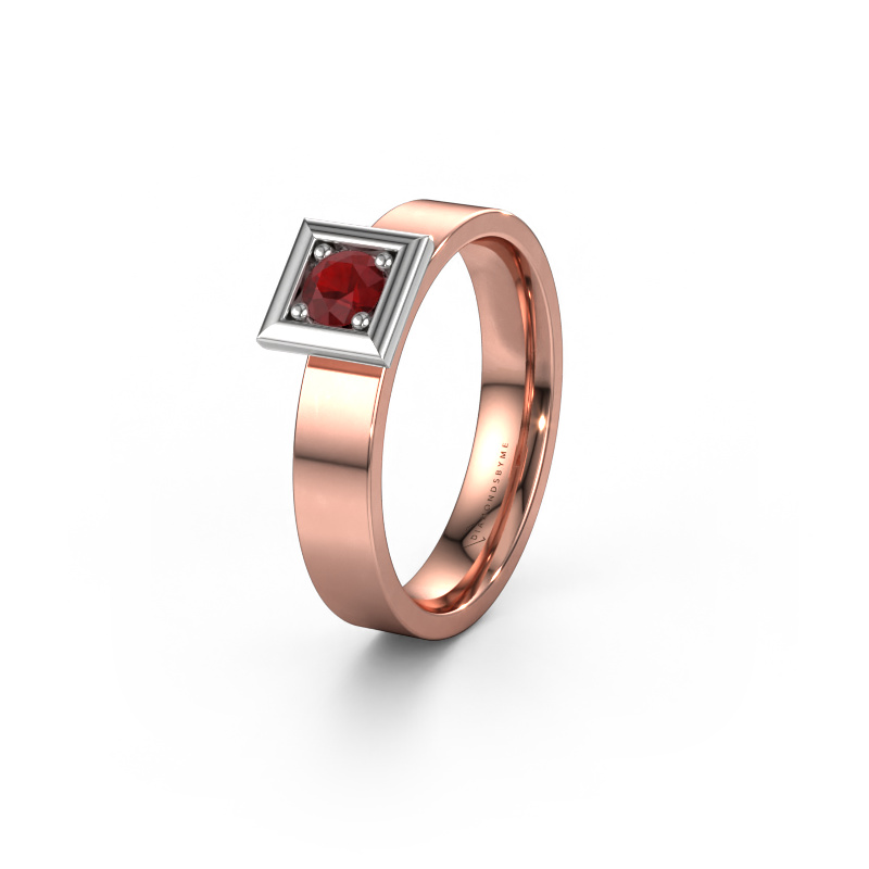 Image of Wedding ring WH2112L14A 585 rose gold ±0.16x0.07 in Ruby